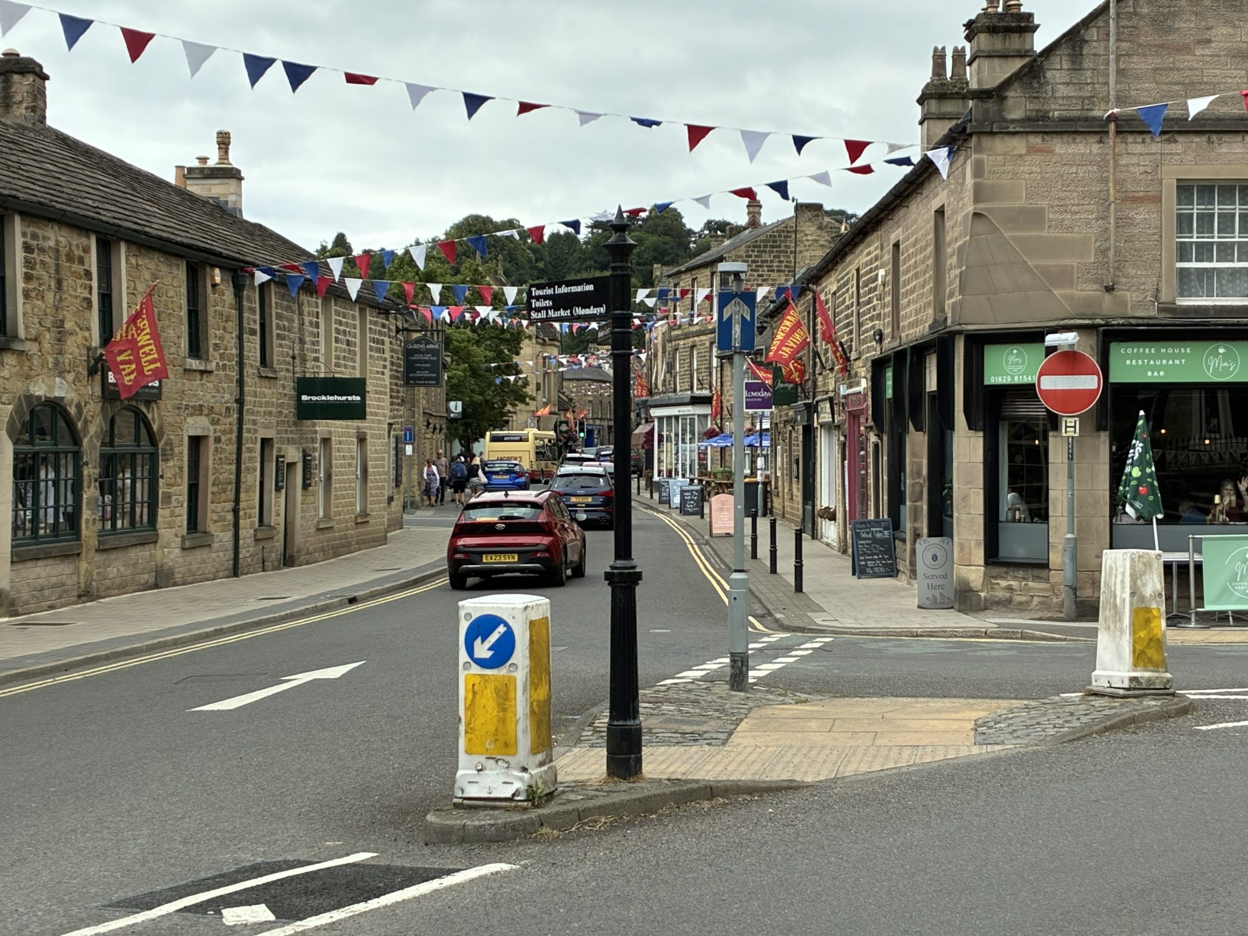 Explore the Peak District – Bakewell town centre with historic stone buildings, independent shops and cafés.